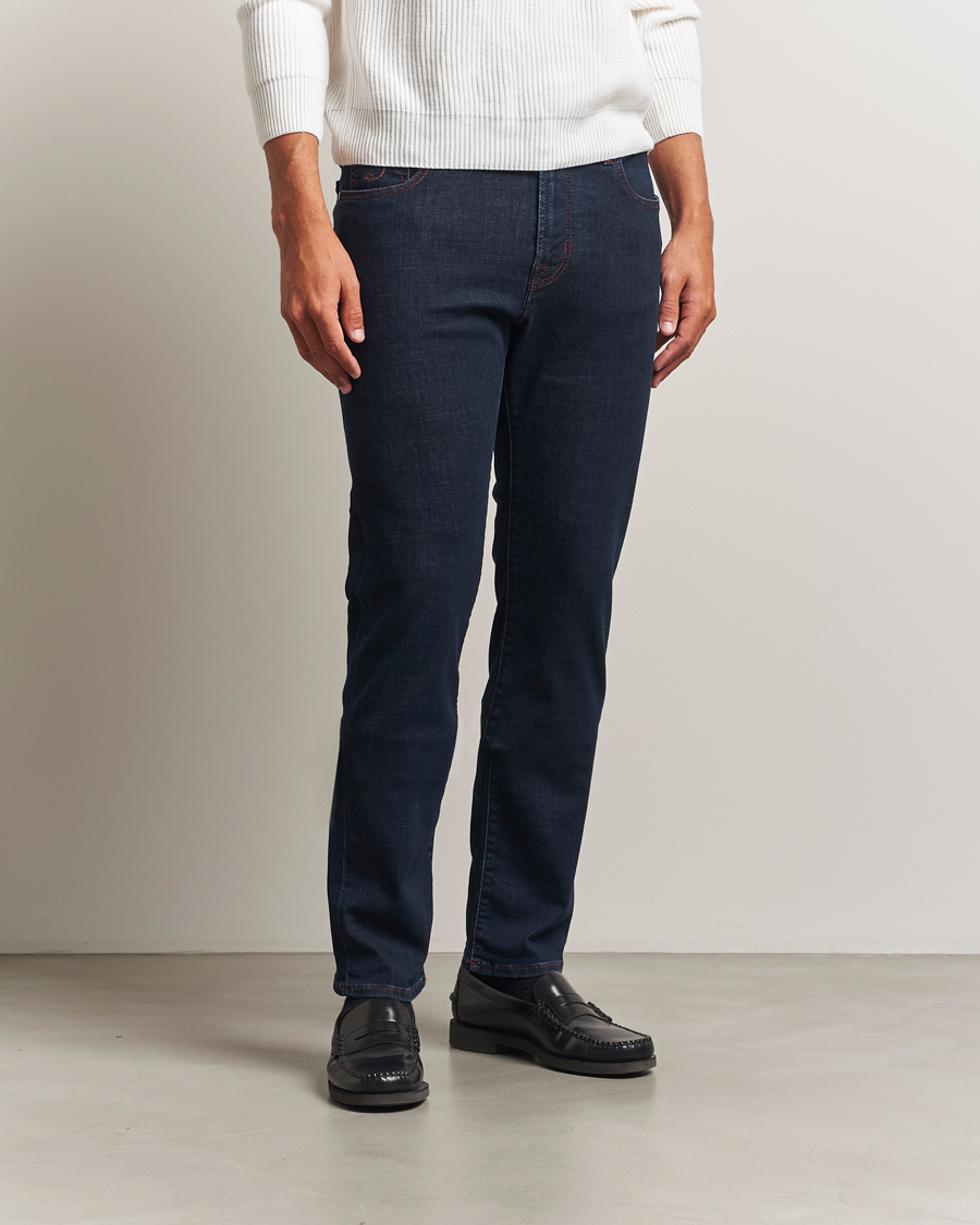 Herre | Jeans | Jacob Cohën | Bard Slim Fit Stretch Jeans Dark Blue