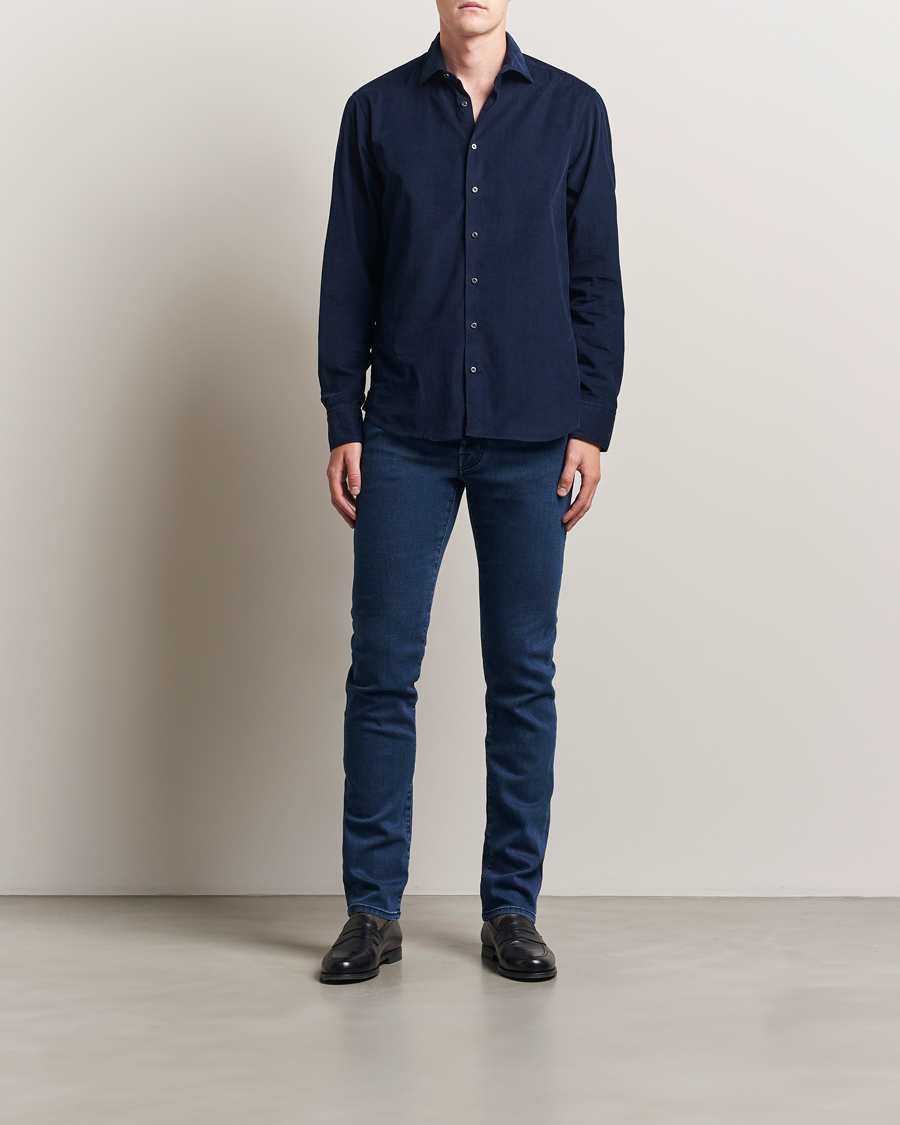 Herre | Jeans | Jacob Cohën | Bard Slim Fit Trunk Patch Stretch Jeans Mid Blue
