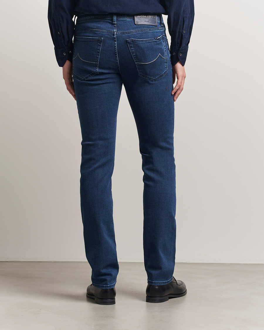 Herre | Jeans | Jacob Cohën | Bard Slim Fit Trunk Patch Stretch Jeans Mid Blue