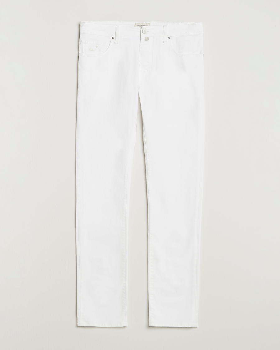 Herre | Jeans | Jacob Cohën | Bard Slim Fit Stretch Jeans White
