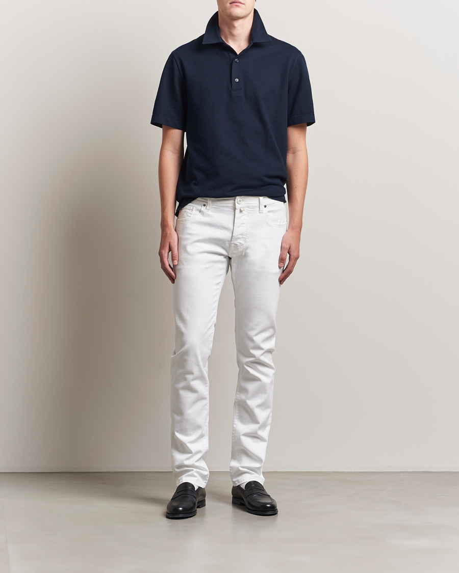 Herre | Jeans | Jacob Cohën | Bard Slim Fit Stretch Jeans White