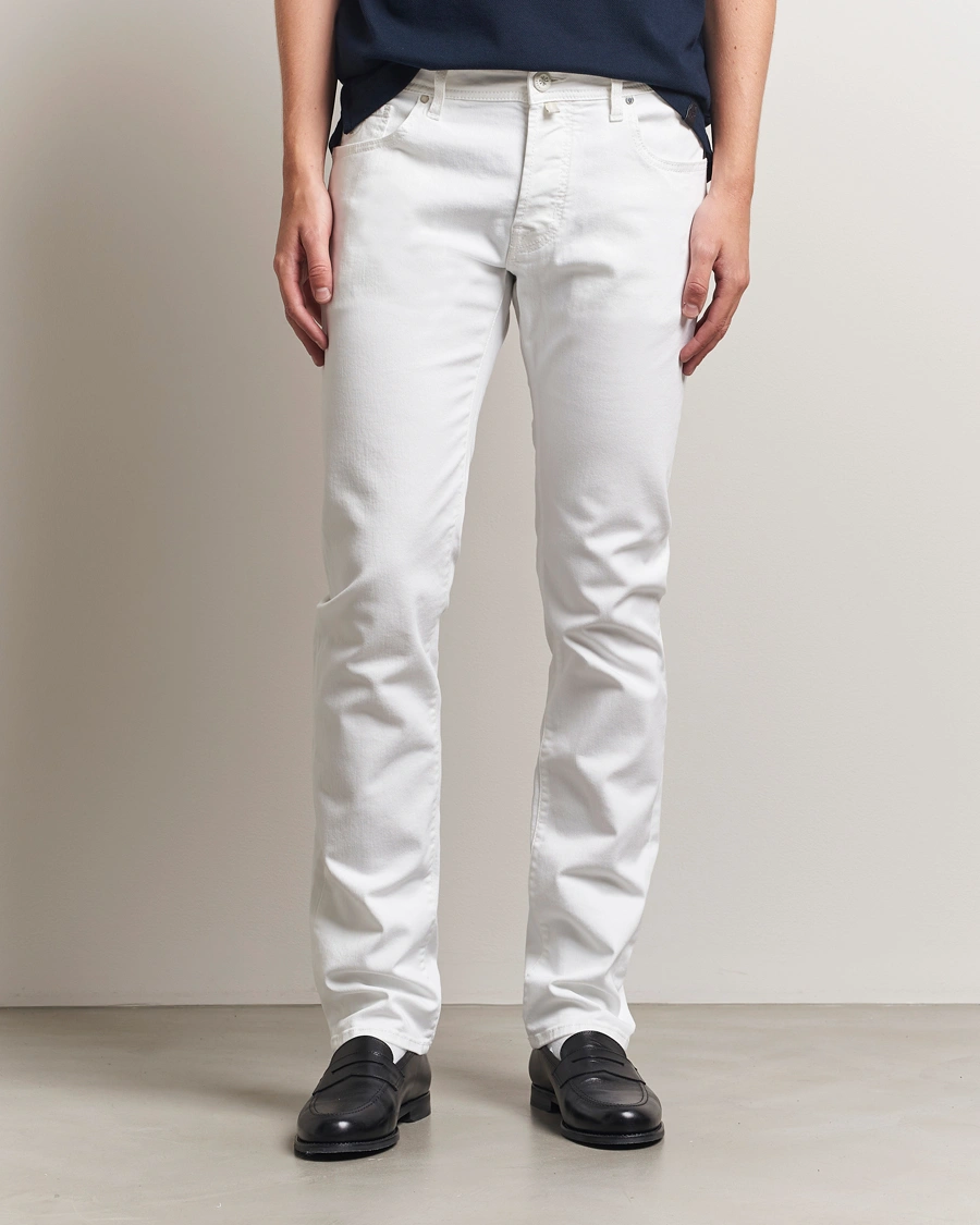 Herre | Jeans | Jacob Cohën | Bard Slim Fit Stretch Jeans White