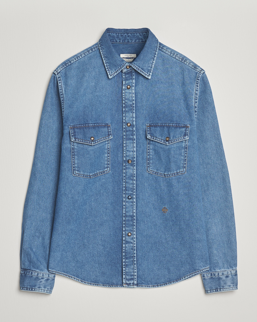 Herre | Skjorter | Jacob Cohën | Pocket Denim Overshirt Mid Blue
