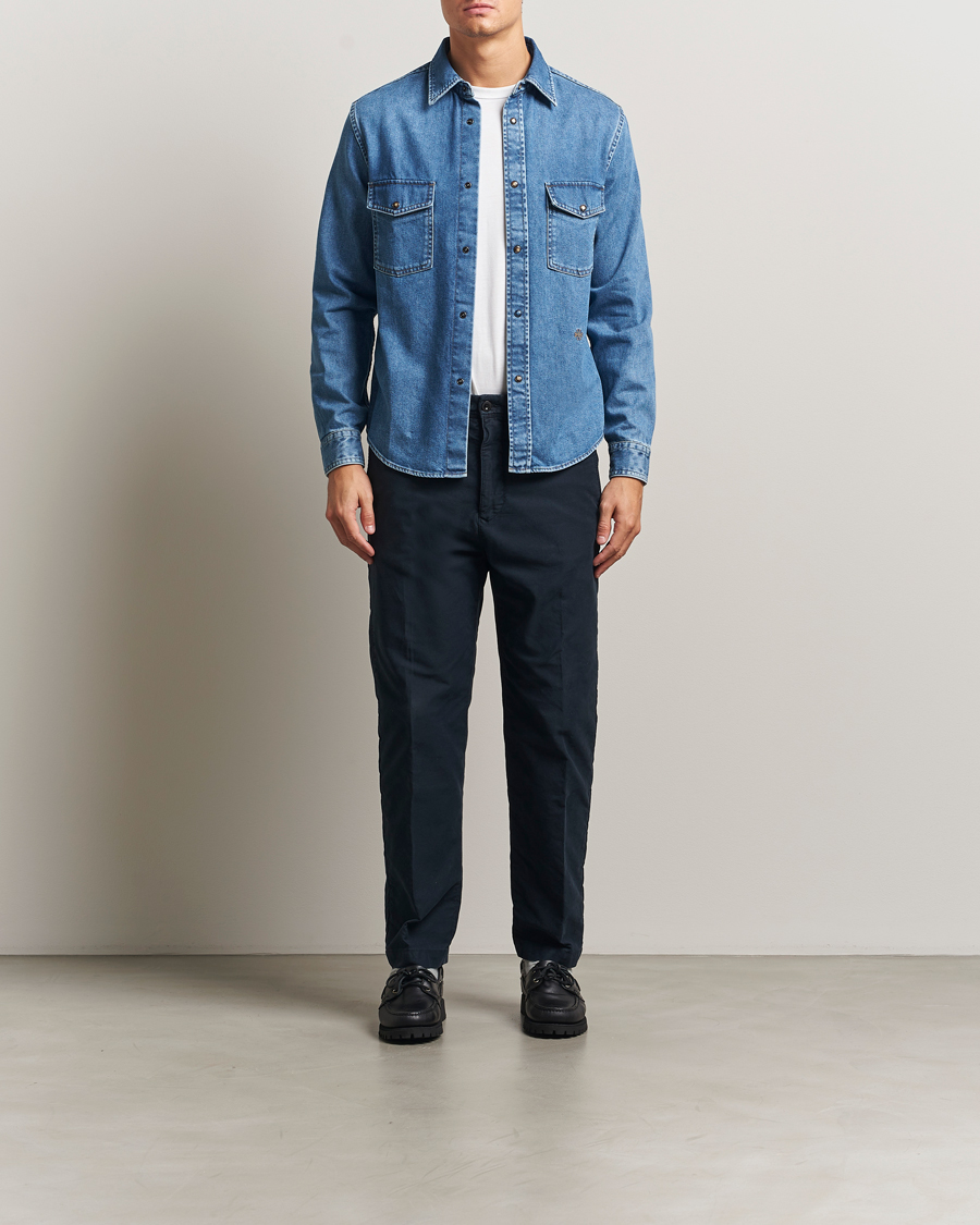 Herre | Skjorter | Jacob Cohën | Pocket Denim Overshirt Mid Blue