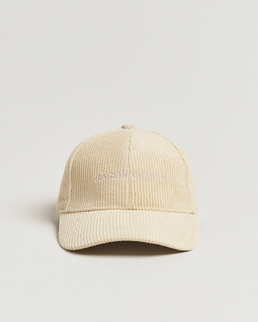 Herre | Hatter og capser | Jacob Cohën | Corduroy Logo Cap Creme