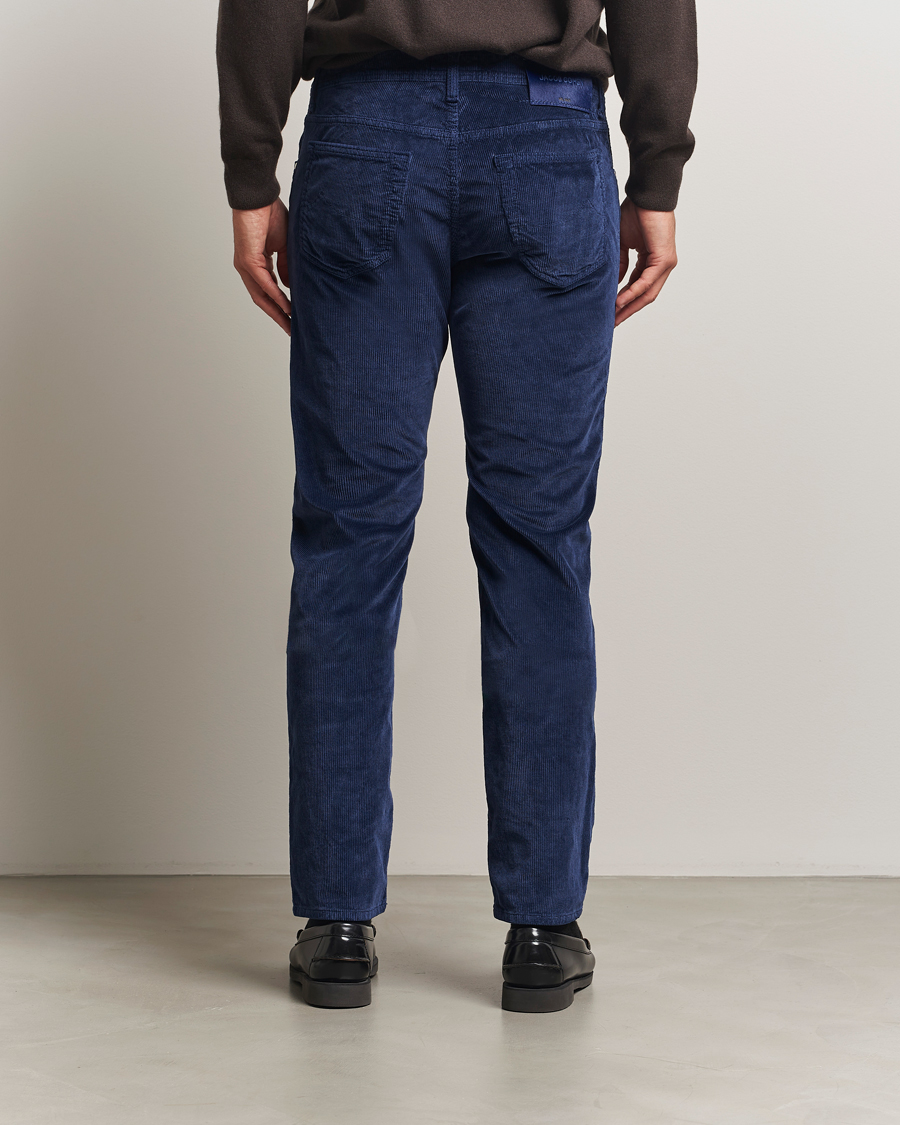 Herre | Bukser | Jacob Cohën | Bard 5-Pocket Medium Corduroy Trousers Dark Blue
