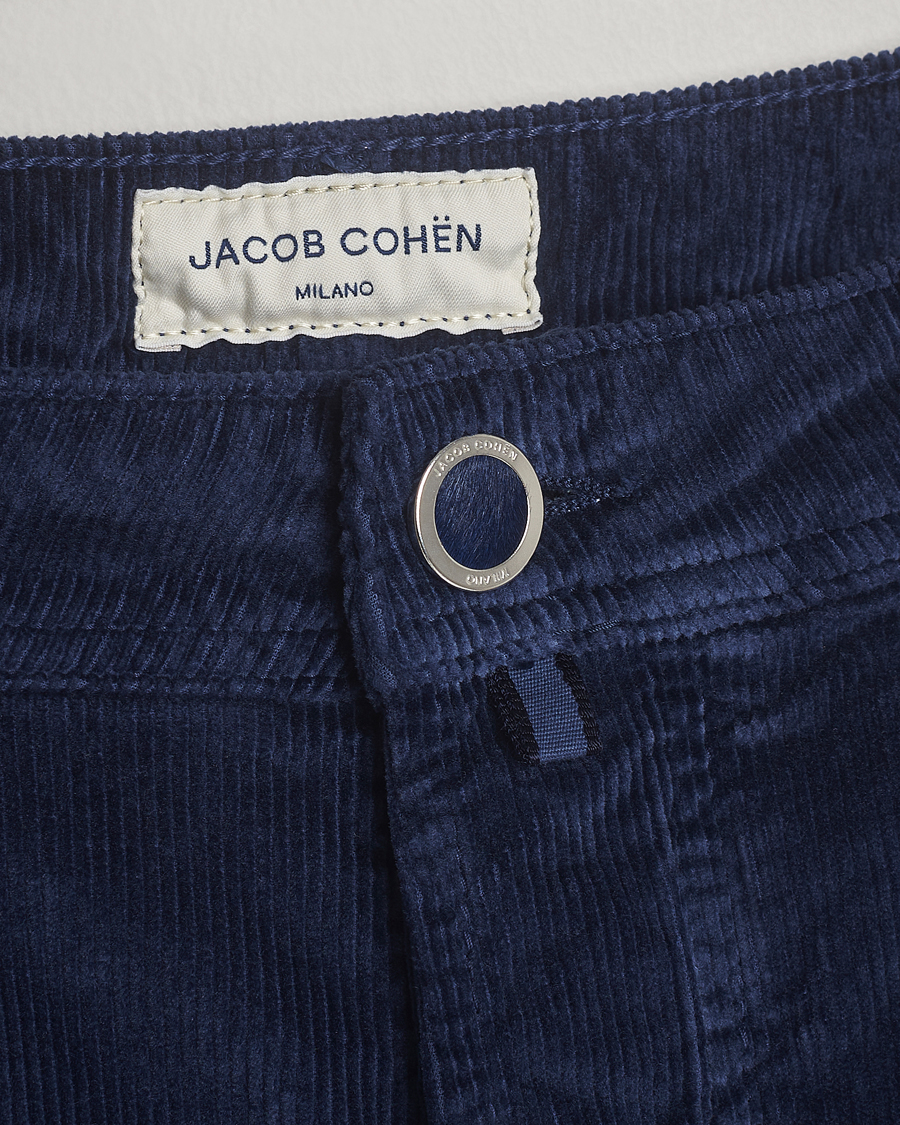 Herre | Bukser | Jacob Cohën | Bard 5-Pocket Medium Corduroy Trousers Dark Blue