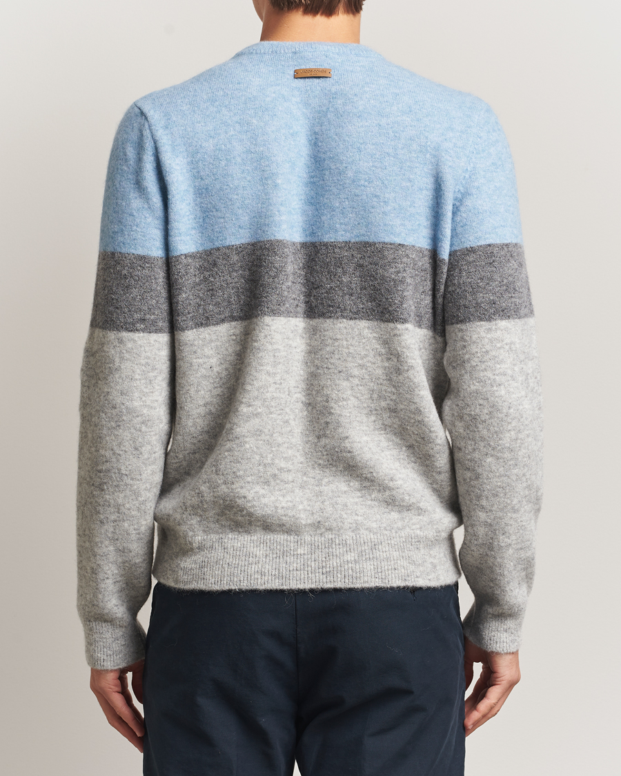 Herre | Gensere | Jacob Cohën | Embroidery Knitted Milano-Cortina Crew Neck Grey/Blue