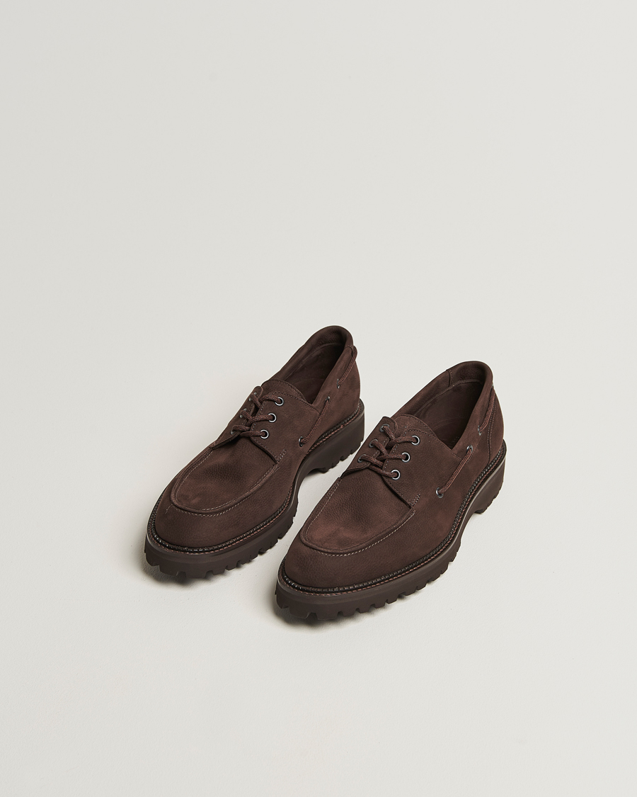 Herre | Derbys | John Lobb | Tide Moc Toe Derby Dark Brown Nubuck
