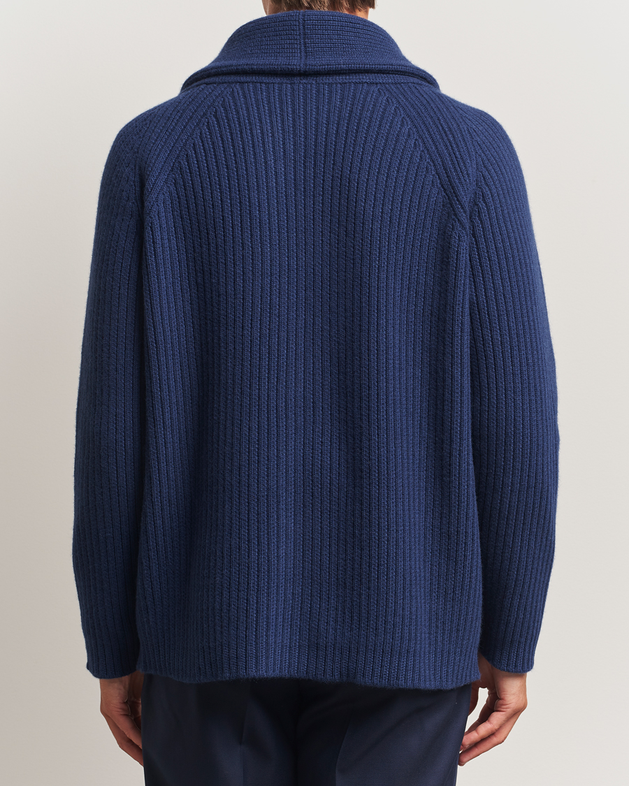 Herre | Gensere | Kiton | Cashmere Rib Shawl Cardigan Navy
