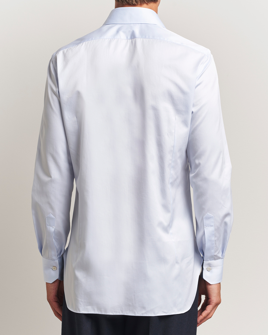 Herre | Skjorter | Kiton | Cotton Dress Shirt Light Blue