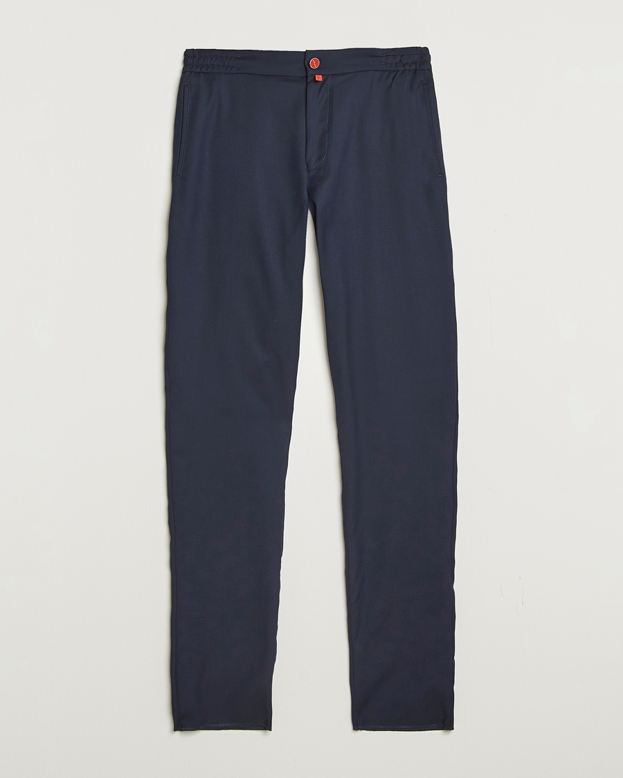 Herre | Bukser | Kiton | Wool Stretch Drawstring Pants Navy