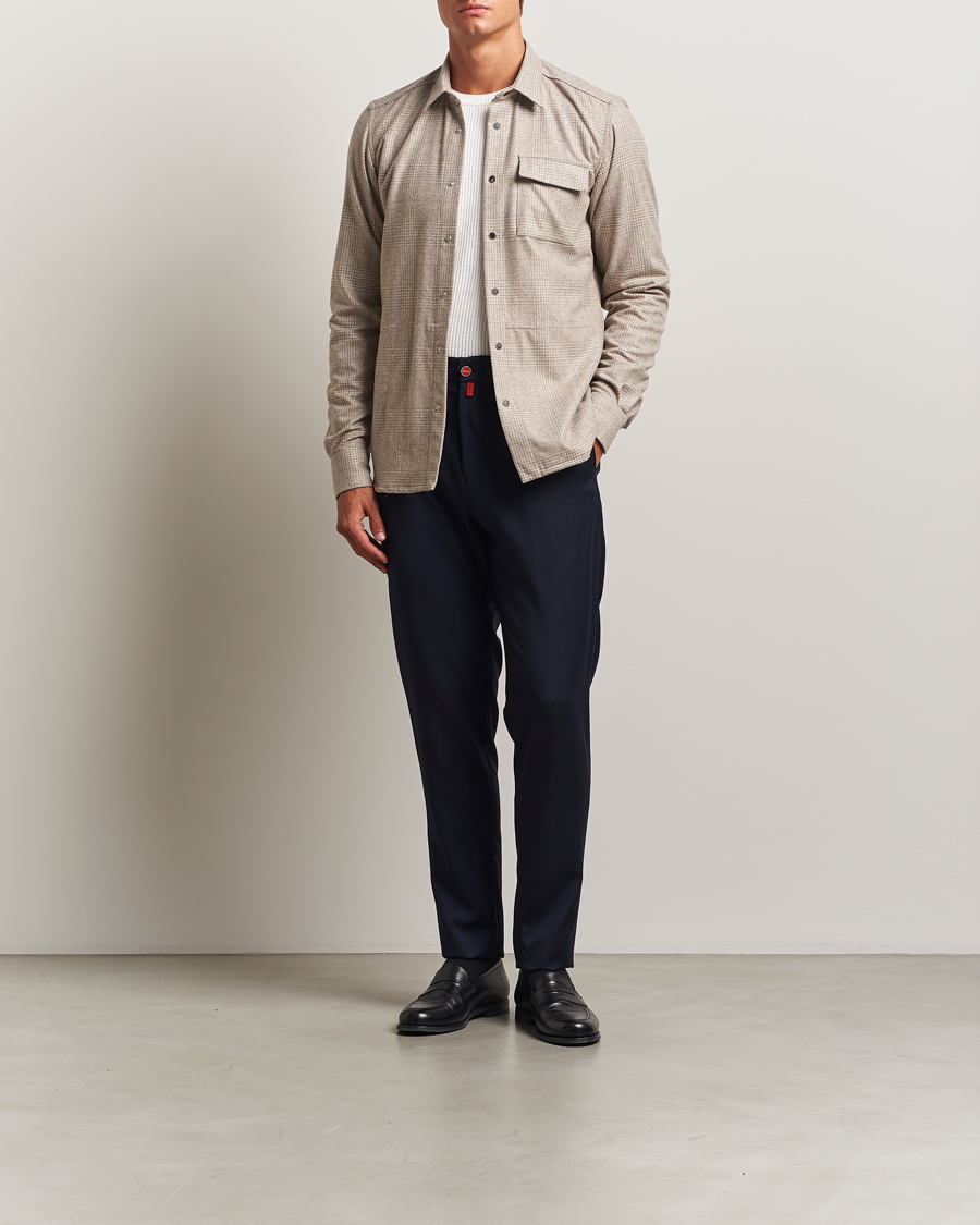 Herre | Bukser | Kiton | Wool Stretch Drawstring Pants Navy