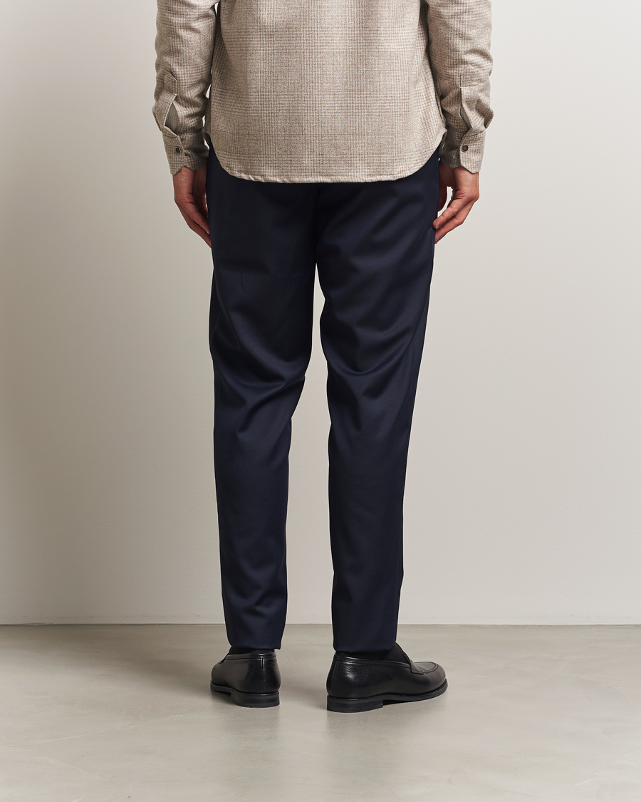Herre | Bukser | Kiton | Wool Stretch Drawstring Pants Navy