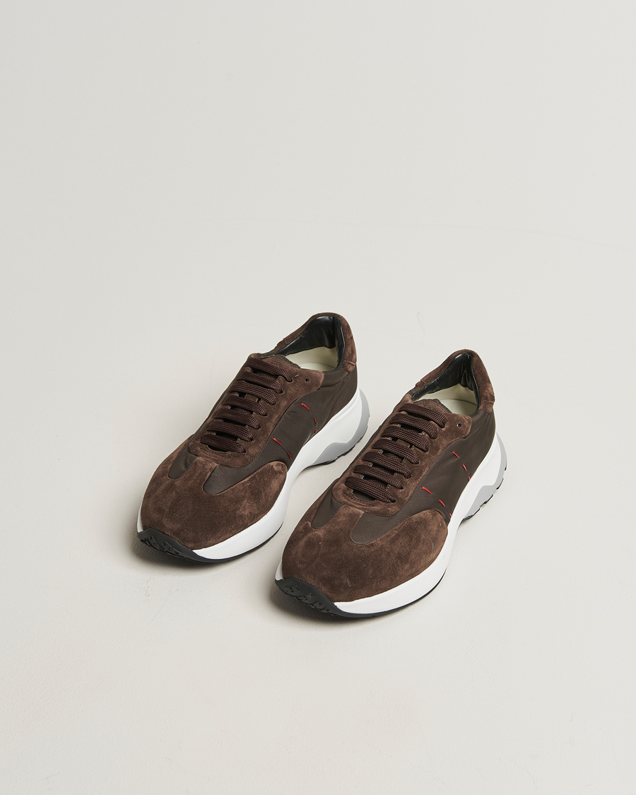 Herre | Sneakers | Kiton | Luxury Running Sneakers Dark Brown Suede