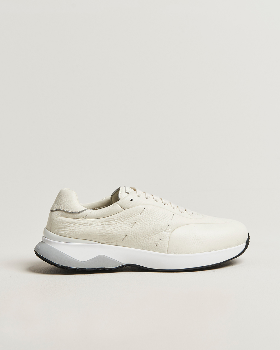 Herre | Sneakers | Kiton | Luxury Running Sneakers White Deerskin