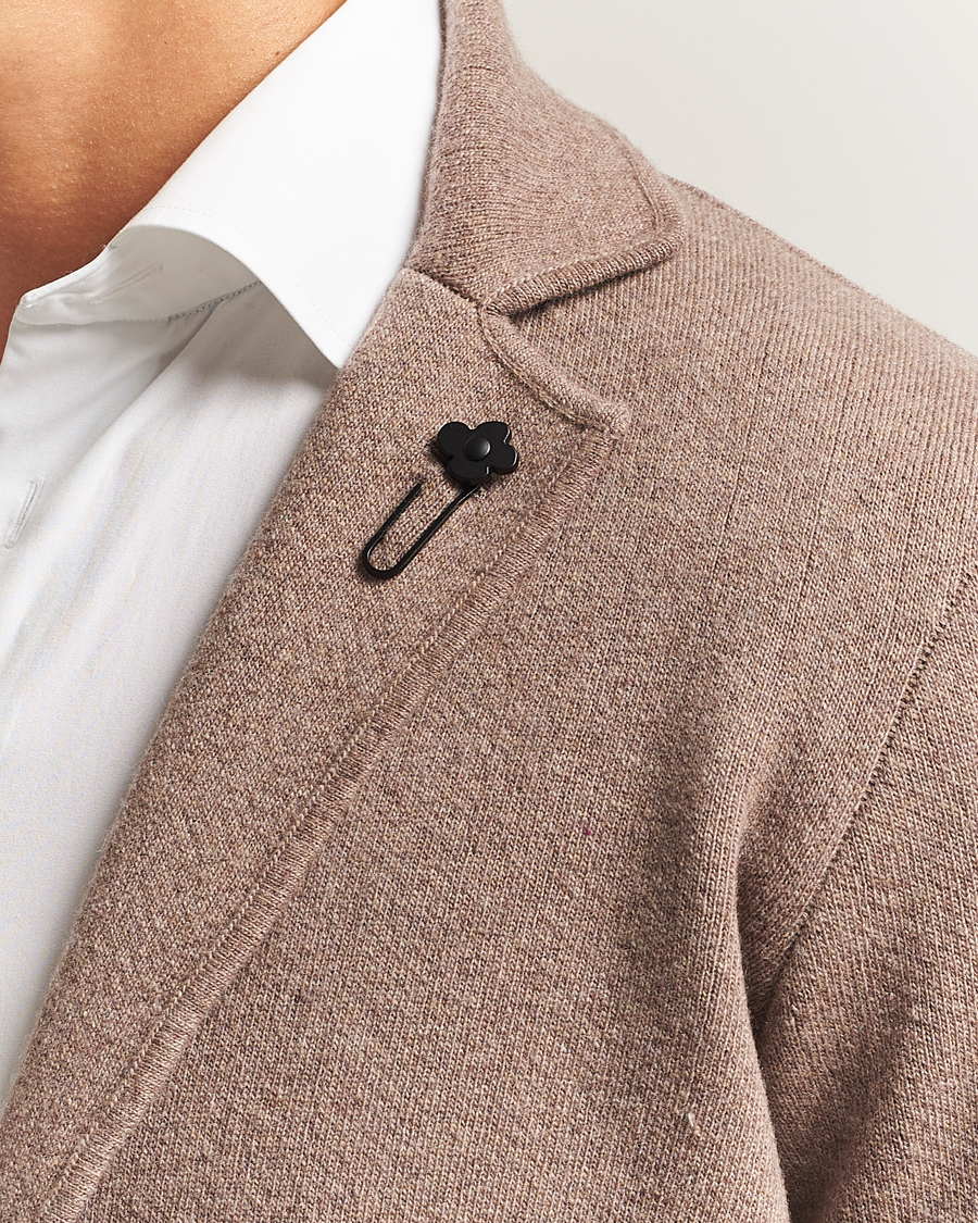 Herre | Dressjakker | Lardini | Knitted Wool Blazer Brown