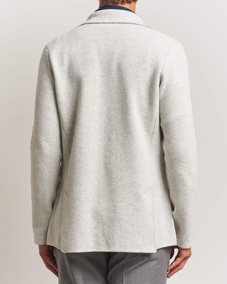 Herre | Dressjakker | Lardini | Knitted Wool Blazer Light Grey