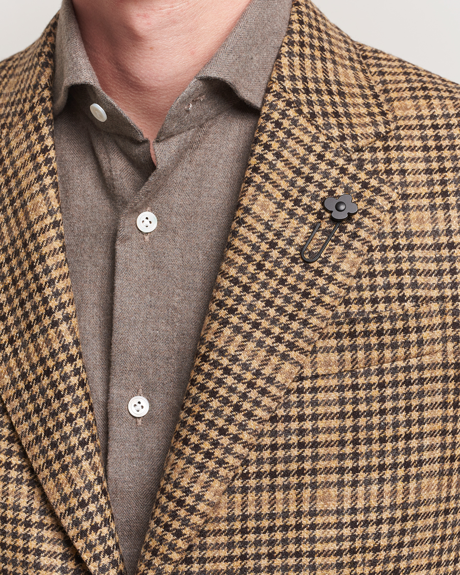 Herre | Dressjakker | Lardini | Wool/Cashmere Houndstooth Overcheck Blazer Brown