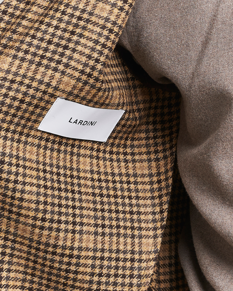 Herre | Dressjakker | Lardini | Wool/Cashmere Houndstooth Overcheck Blazer Brown