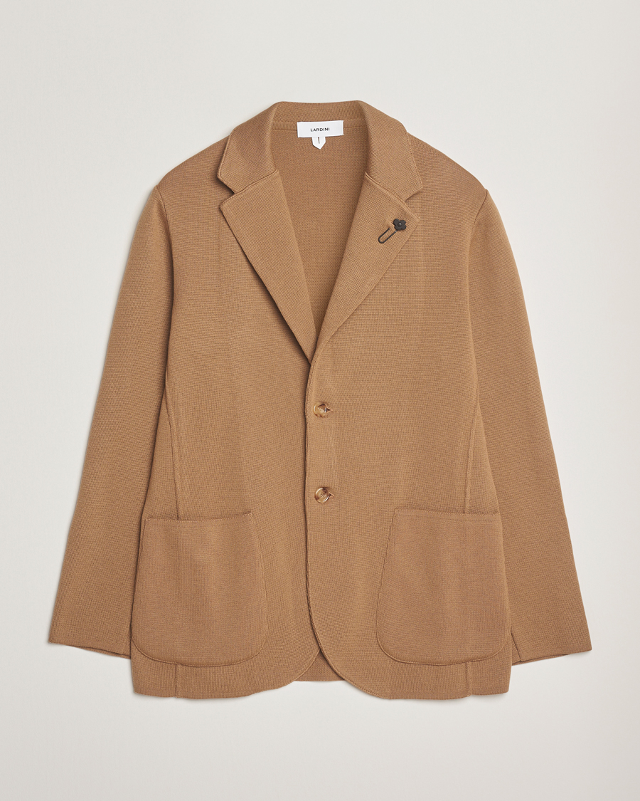 Herre | Dressjakker | Lardini | Knitted Wool Blazer Beige