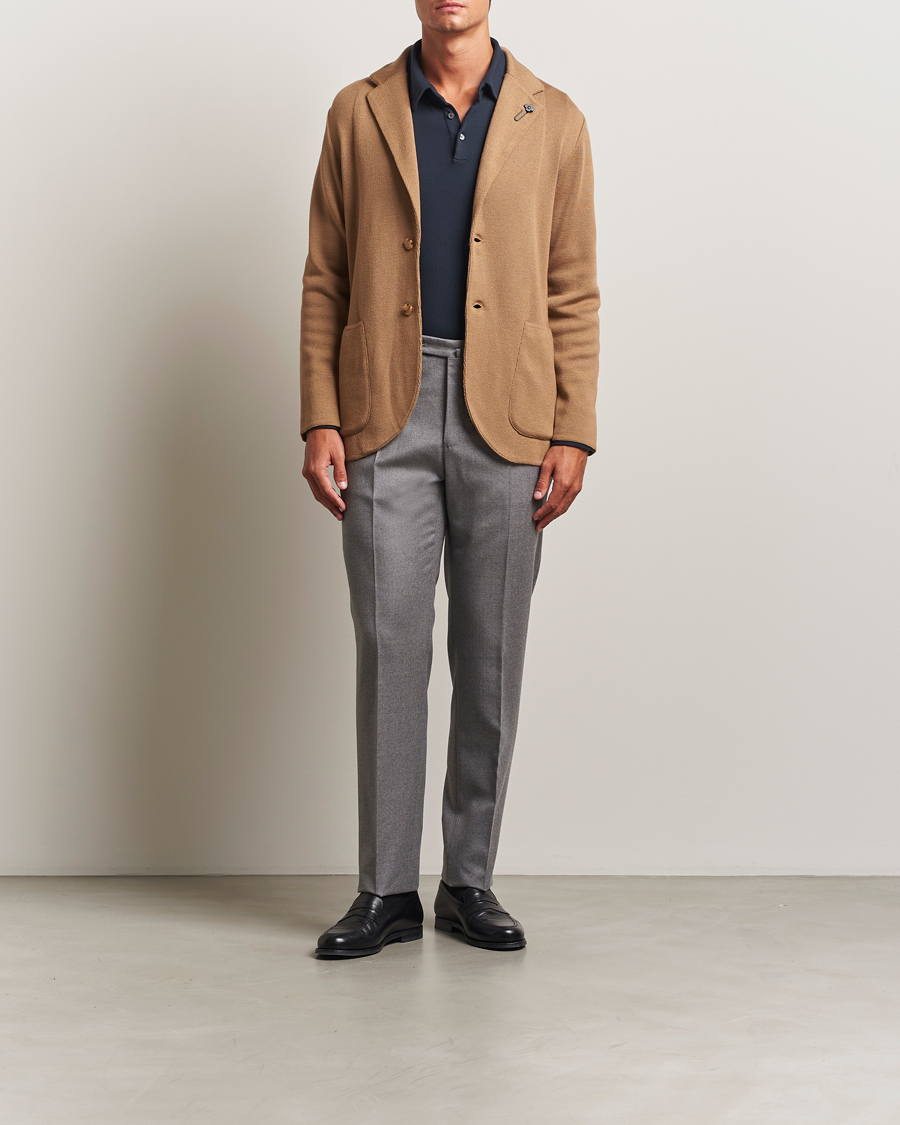 Herre | Dressjakker | Lardini | Knitted Wool Blazer Beige