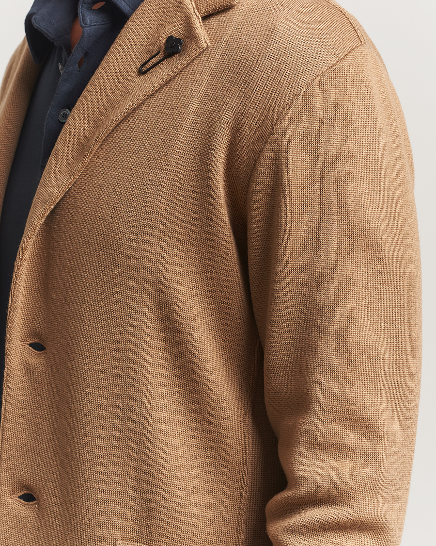 Herre | Dressjakker | Lardini | Knitted Wool Blazer Beige