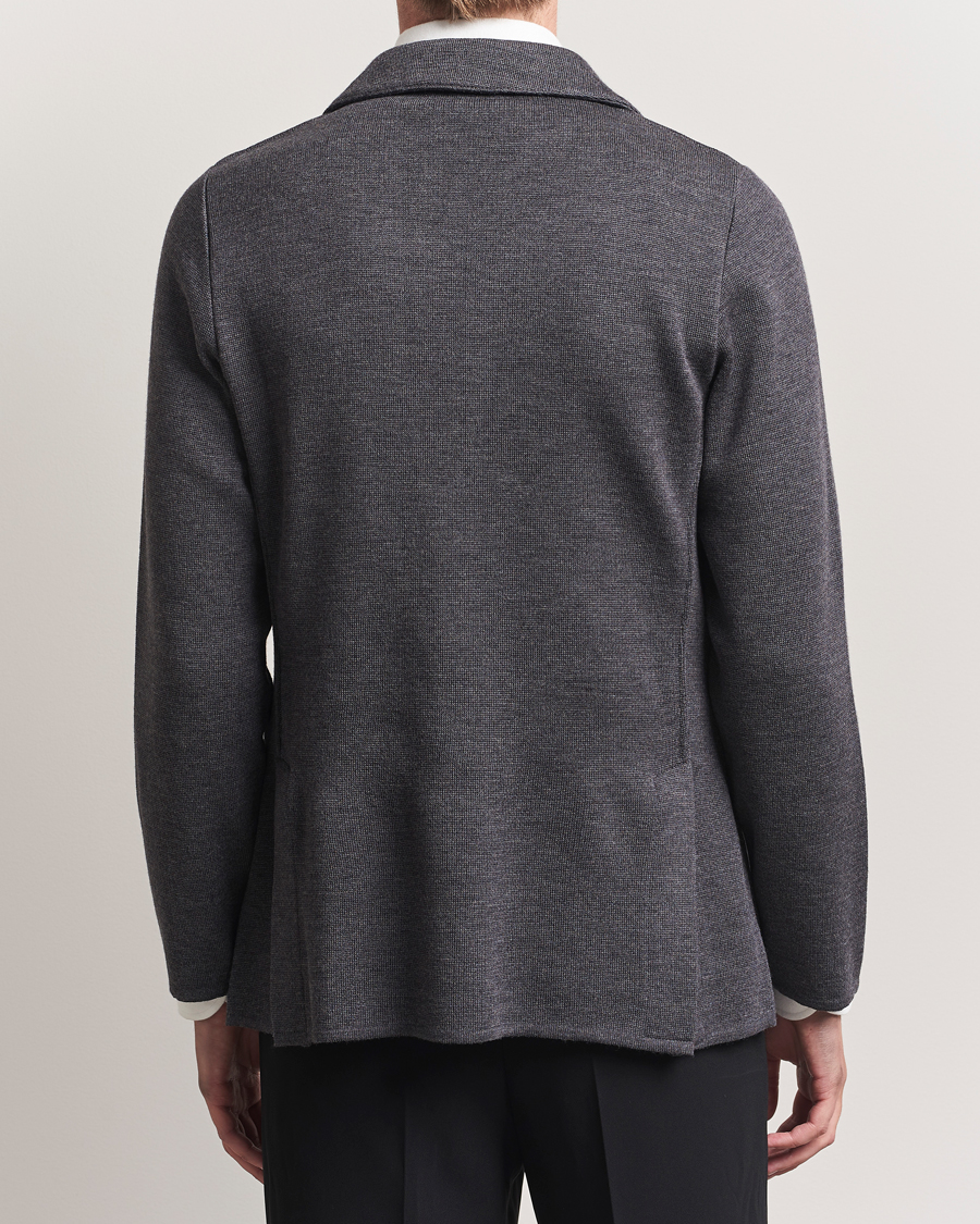 Herre | Dressjakker | Lardini | Knitted Wool Blazer Dark Grey