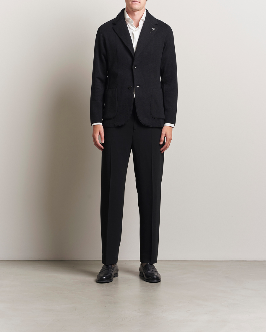 Herre | Dressjakker | Lardini | Knitted Wool Blazer Black