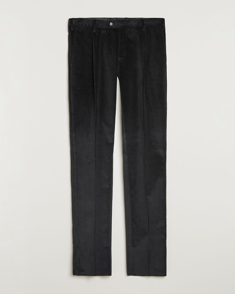 Herre | Bukser | Lardini | Cotton Corduroy Trousers Black