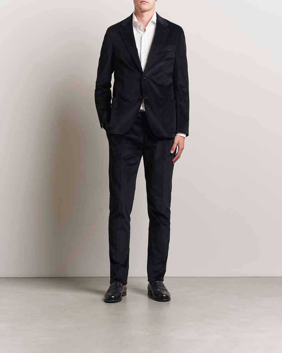 Herre | Bukser | Lardini | Cotton Corduroy Trousers Black