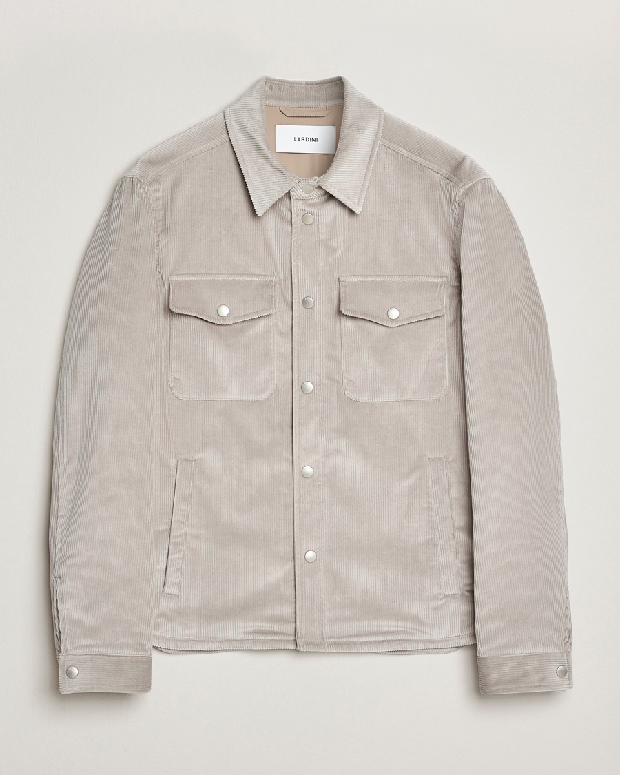Herre | Jakker | Lardini | Corduroy Overshirt Taupe