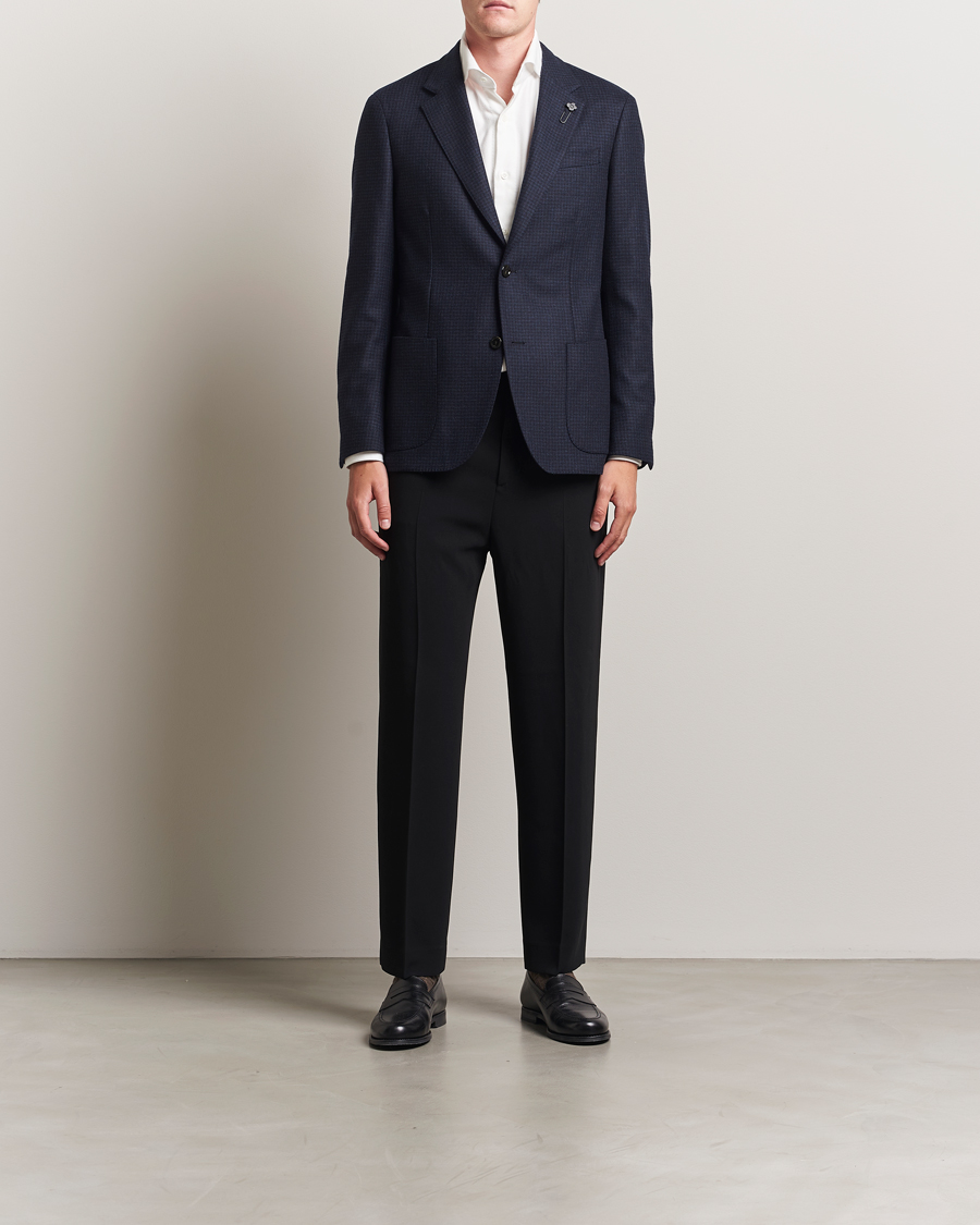 Herre | Dressjakker | Lardini | Checked Wool Blazer Navy