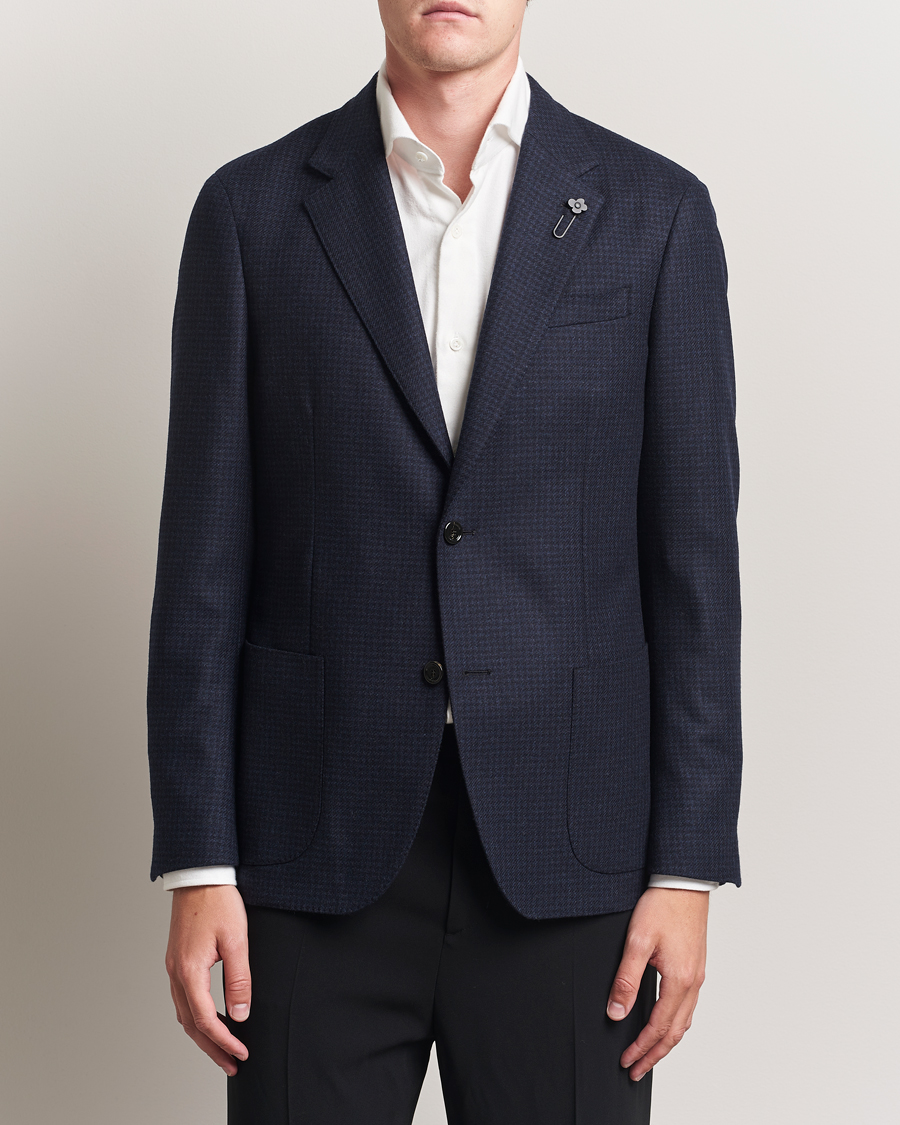 Herre | Dressjakker | Lardini | Checked Wool Blazer Navy