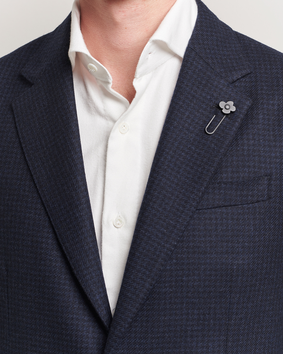 Herre | Dressjakker | Lardini | Checked Wool Blazer Navy
