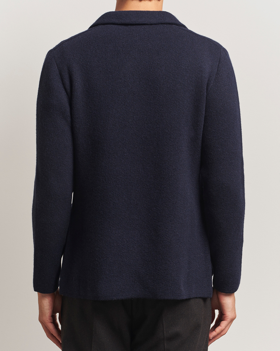 Herre | Dressjakker | Lardini | Recycled Cashmere Knitted Blazer Navy