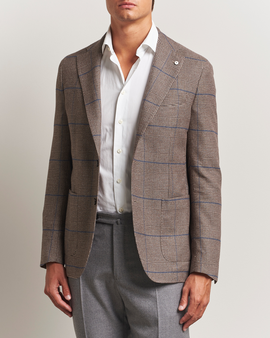 Herre | Dressjakker | L.B.M. 1911 | Jack Houndstooth Wool Blazer Brown