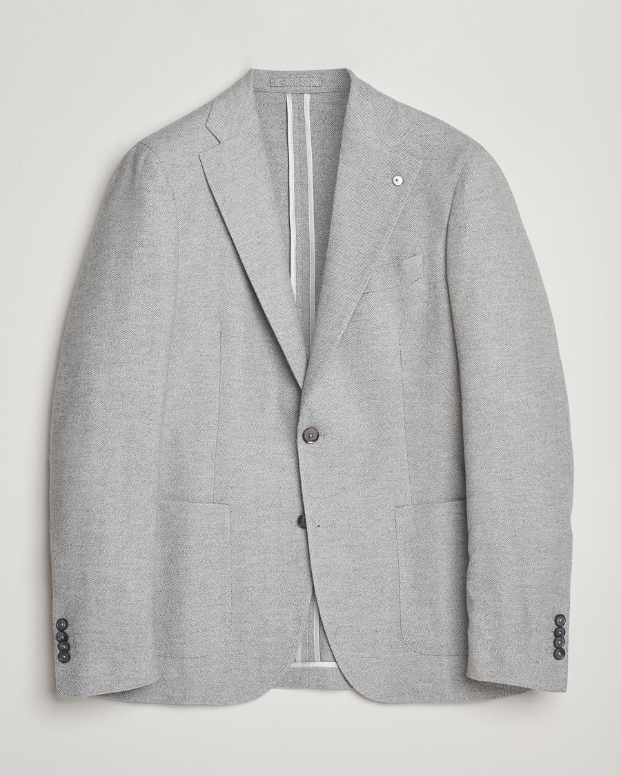 Herre | Dressjakker | L.B.M. 1911 | Jack Herringbone Cotton Blazer Light Grey