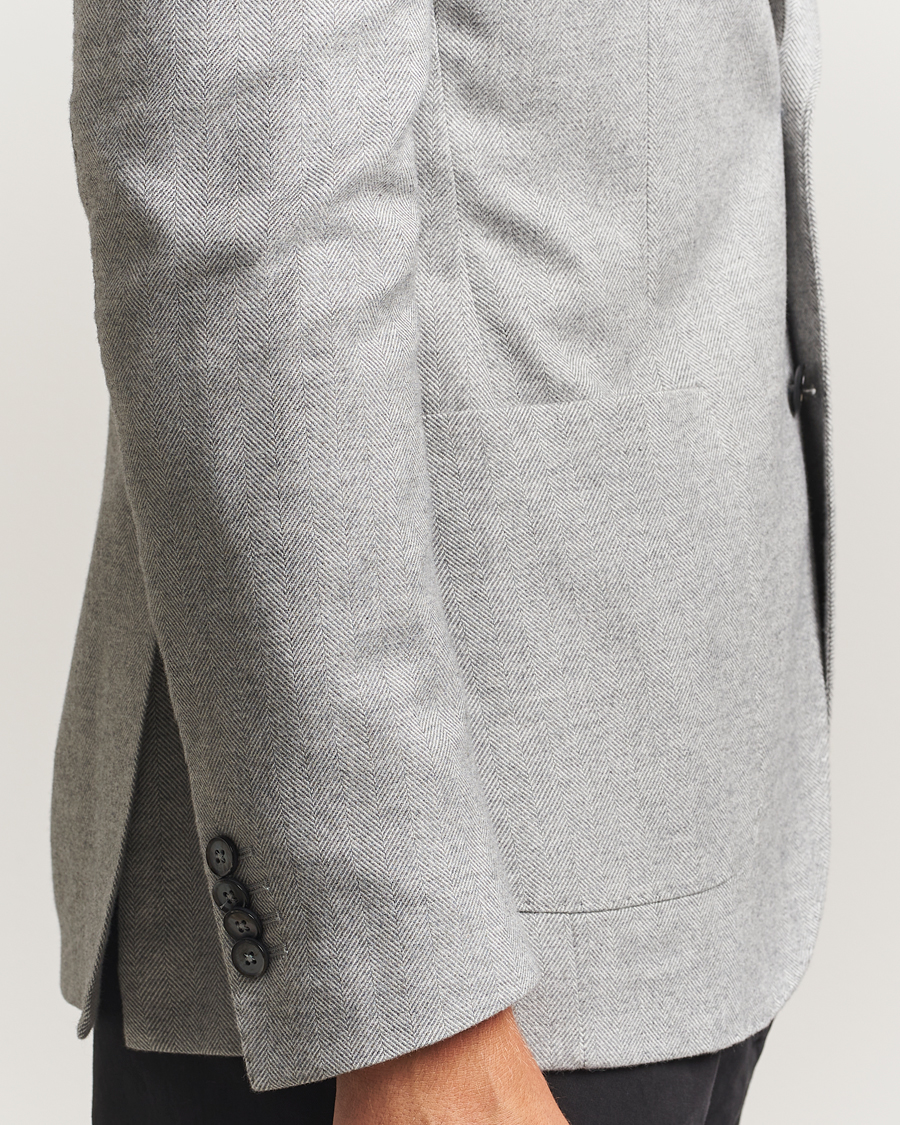 Herre | Dressjakker | L.B.M. 1911 | Jack Herringbone Cotton Blazer Light Grey