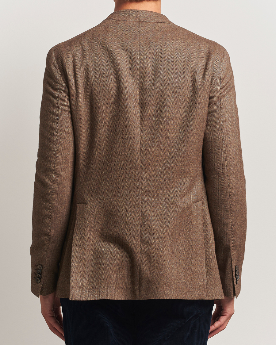 Herre | Dressjakker | L.B.M. 1911 | Jack Herringbone Cotton Blazer Brown
