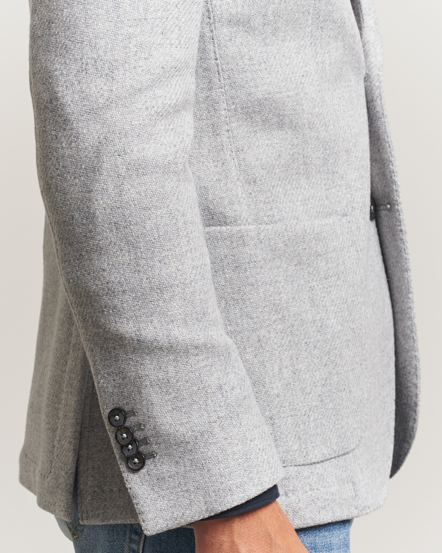 Herre | Dressjakker | L.B.M. 1911 | Jack Fly Knitted Wool Blazer Light Grey