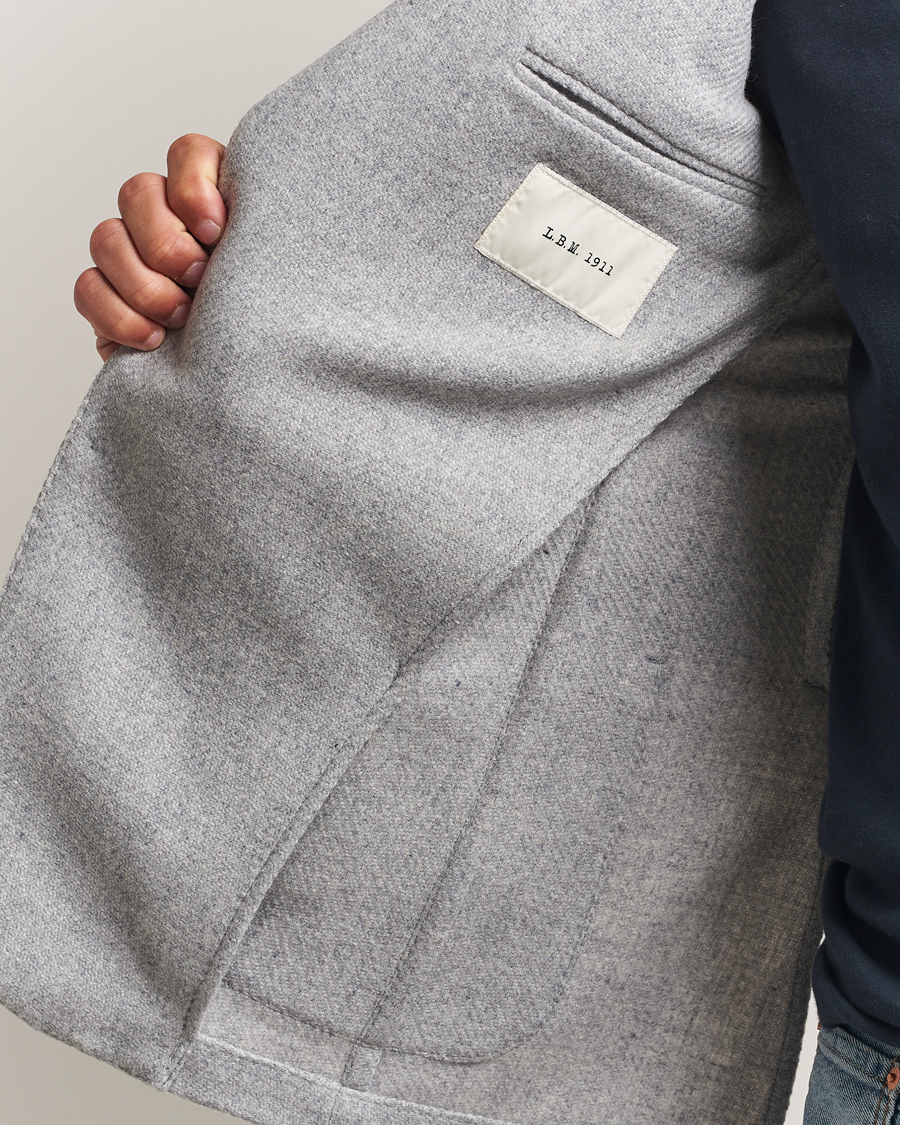Herre | Dressjakker | L.B.M. 1911 | Jack Fly Knitted Wool Blazer Light Grey