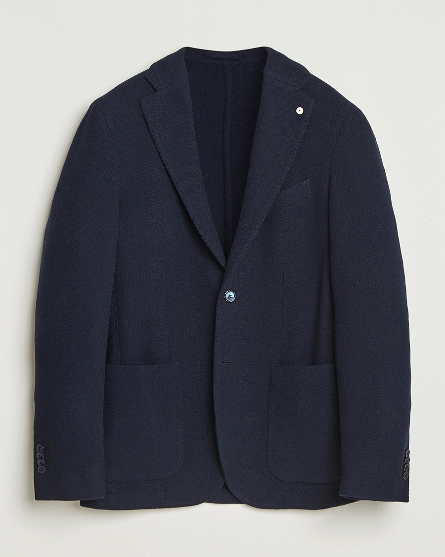 Herre | Dressjakker | L.B.M. 1911 | Jack Fly Knitted Wool Blazer Navy