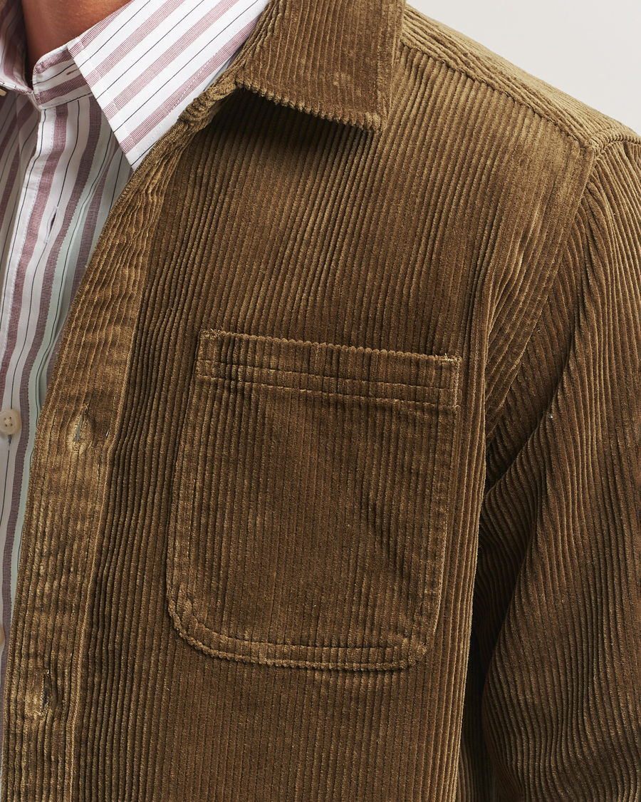 Herre | Skjorter | LES DEUX | Kody Corduroy Overshirt Military Olive
