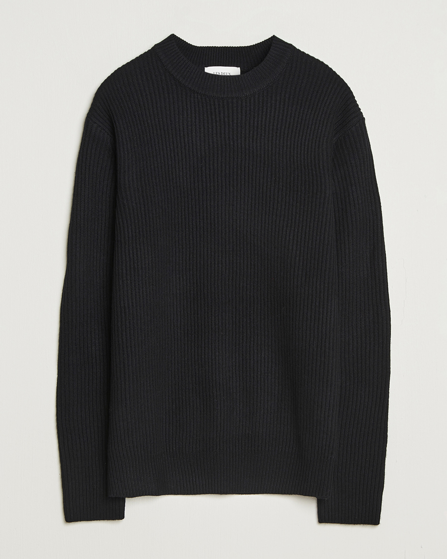 Herre | Gensere | LES DEUX | Eddie Wool Rib Crewneck Black