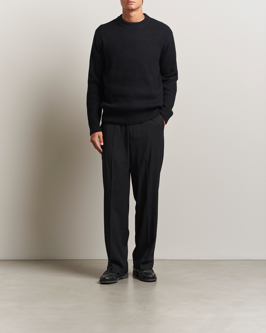 Herre | Gensere | LES DEUX | Eddie Wool Rib Crewneck Black
