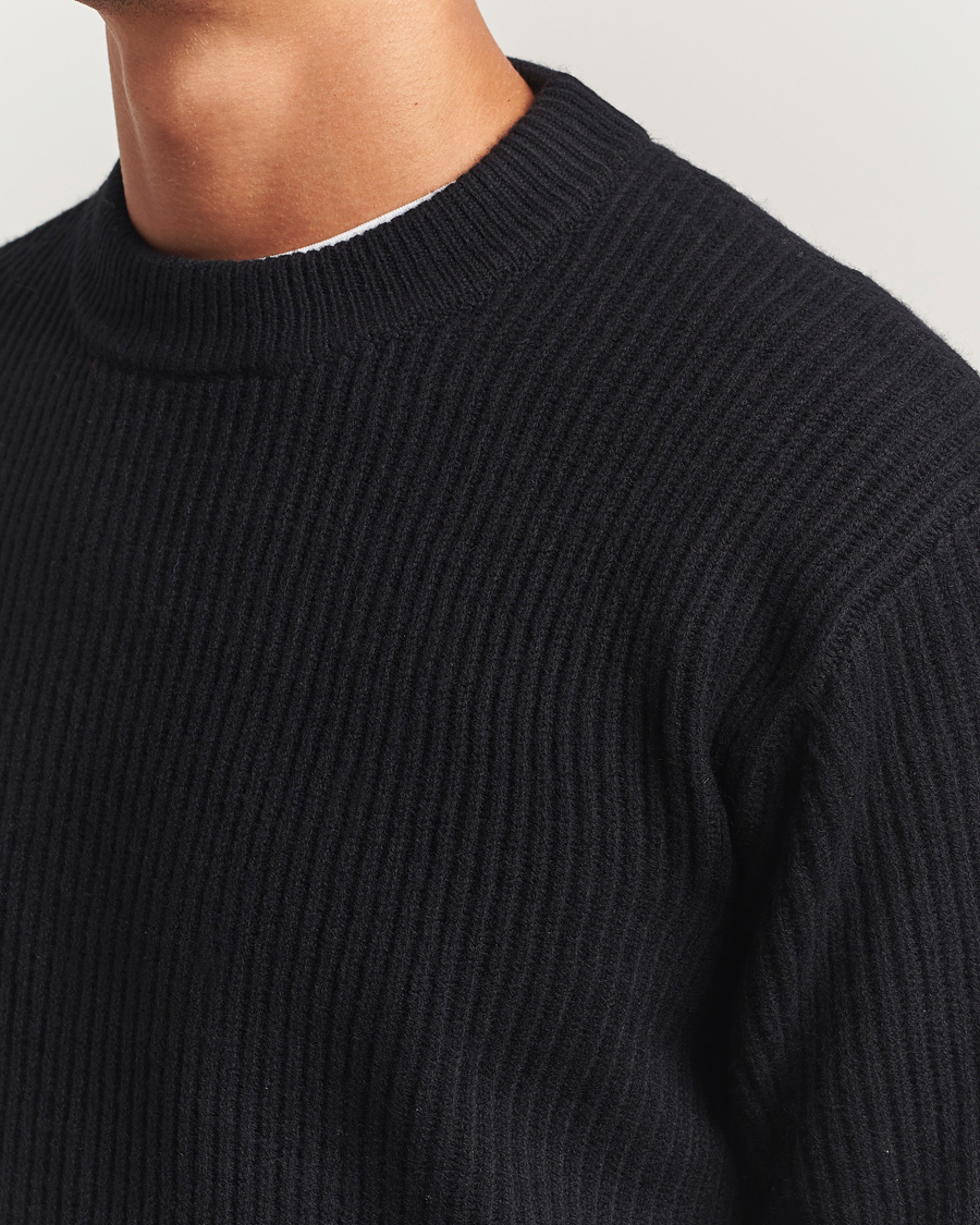 Herre | Gensere | LES DEUX | Eddie Wool Rib Crewneck Black