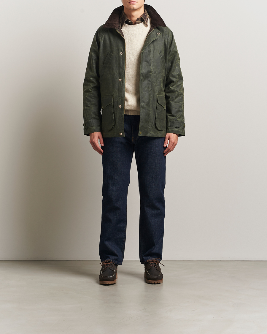 Herre | Jakker | Manifattura Ceccarelli | Rain Caban Wax Cloth Dark Green
