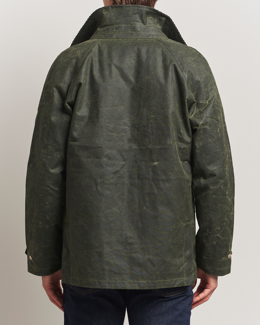Herre | Jakker | Manifattura Ceccarelli | Rain Caban Wax Cloth Dark Green