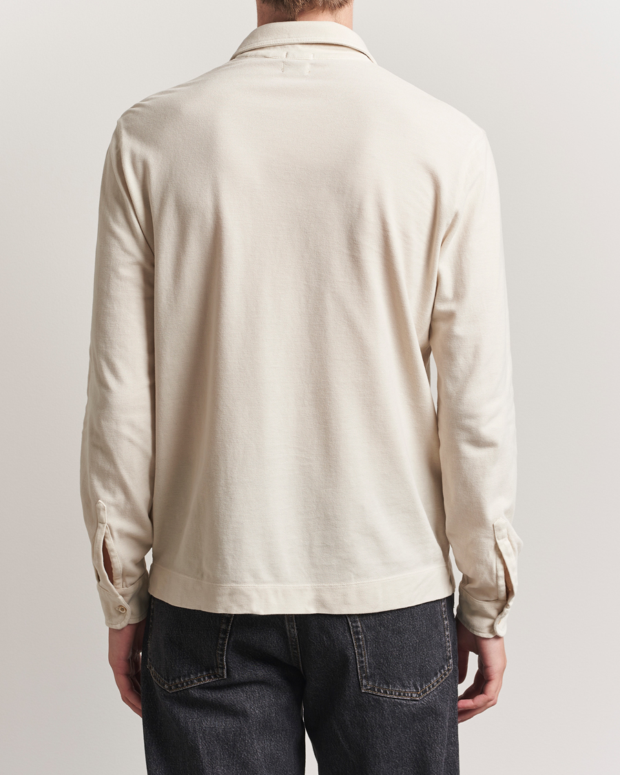 Herre | Pikéer | Massimo Alba | Ischia Cotton/Cashmere Long Sleeve Polo Off White